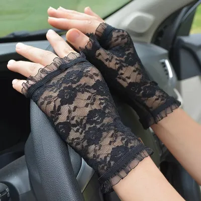 Flower Lace Half Finger Hand Socks 